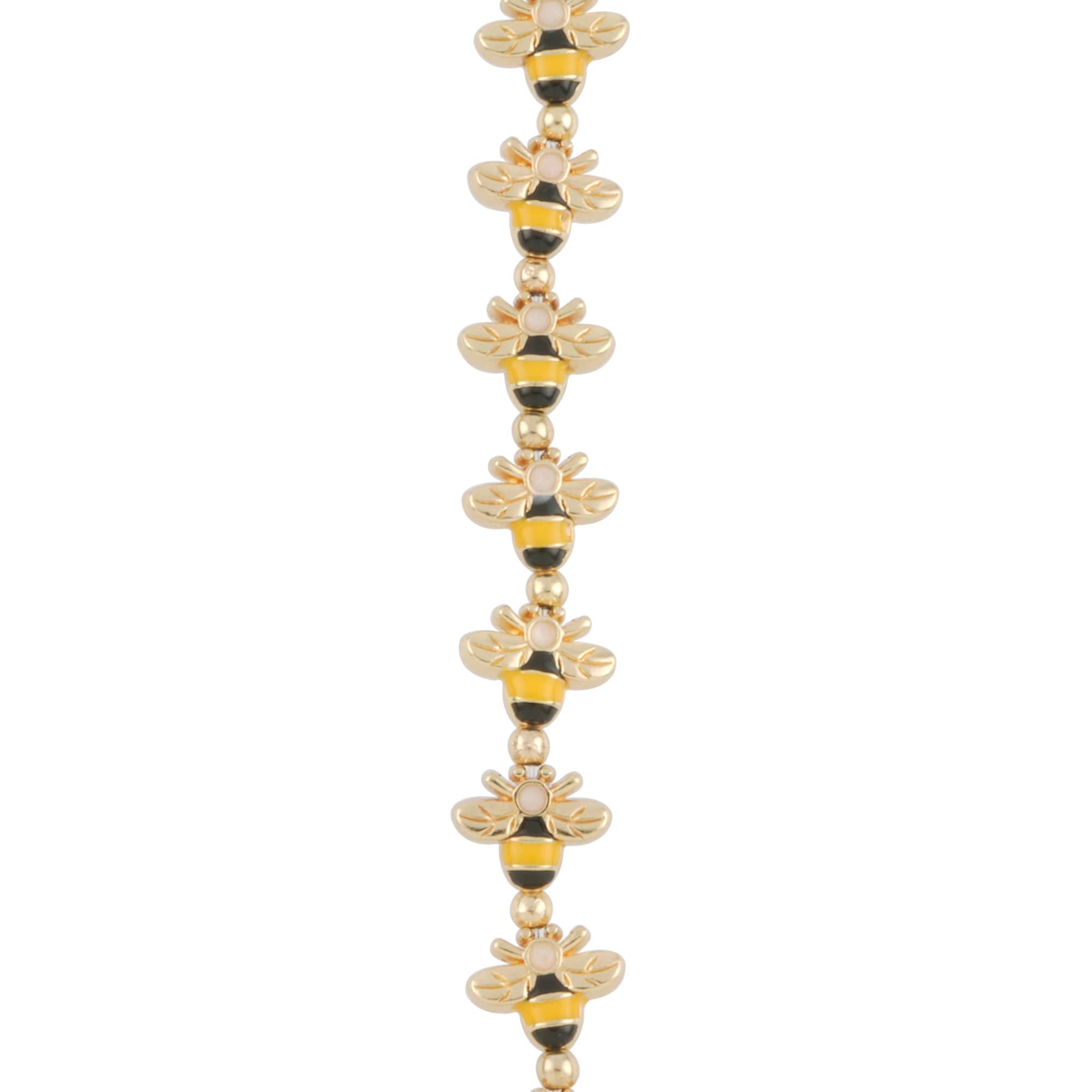 Enamel Metal Bee Beads, 14mm by Bead Landing™